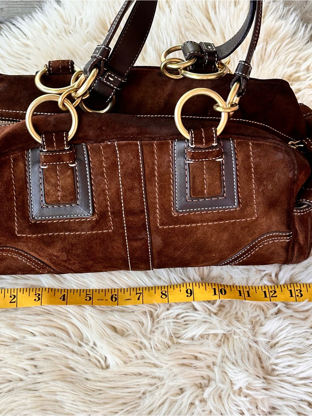 Coach SMALL 10061 Vintage Mia Soho
Y2K Brown Suede Shoulder Bag - Picture 6 of 11